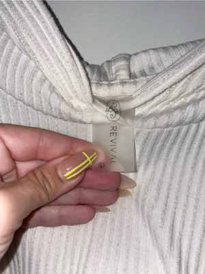 Altar'd State Revival Ribbed Hooded Pullover Cream Sweater Size L thumbnail 6