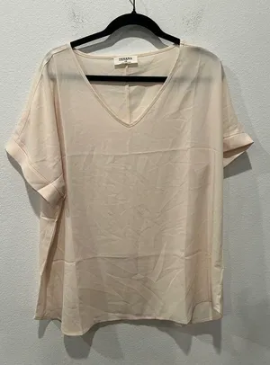 Zenana Outfitters Women's Cream V-Neck Top Size XL by Zenana thumbnail 1