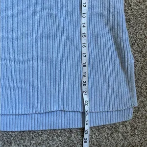 J. Crew Factory Pale Blue V-Neck Cable Knit Sweater Medium Casual Comfy thumbnail 6