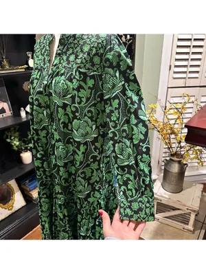 Tuckernuck Pink City Prints Green Floral Mid Length Dress Size Small thumbnail 7