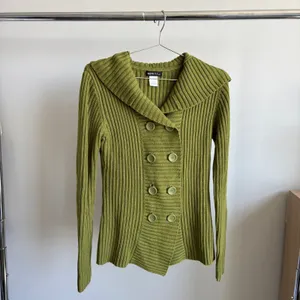 Vintage Mingle Green Ribbed Hooded Cardigan L Y2K Twee Indie Fairy Fall Cyber thumbnail 2