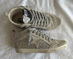 Golden Goose Mid-Star Glitter Sneakers Silver thumbnail 1