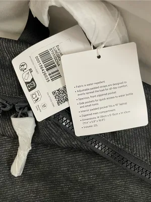Lululemon NWT Everywhere Backpack 22L Stone Twill Graphite Grey Water Repellent thumbnail 10