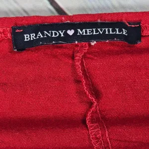 Brandy Melville Red Cotton Cassidy Strapless Tube Top One Size‎ thumbnail 3