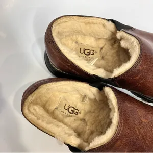 UGG‎ leather loafers shearling lined slip on shoes size 6 thumbnail 3