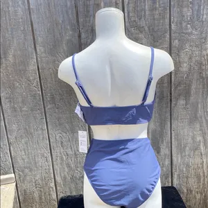 New Cupshe V-neck Twist Bra & Spliced High Waist Bikini Size Medium Beach Vacay thumbnail 10