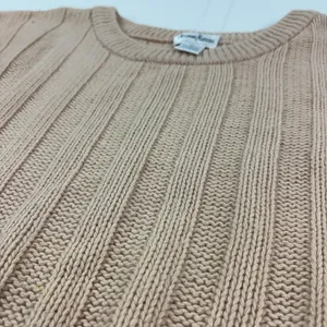 Vintage 80s Neiman Marcus Sweater Womens Large Pink Cashmere Ribbed Crew Neck thumbnail 3