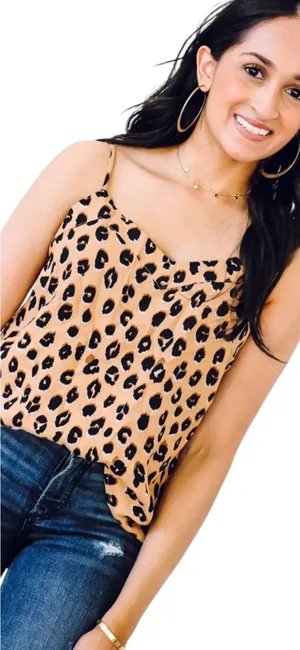 A New Day Womens‎ Leopard Print Camisole Tank Top Tan Black Size M NWT thumbnail 1