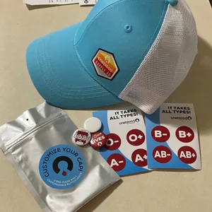 One Blood hat and buttons Blue thumbnail 1
