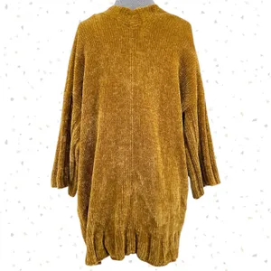Anthropologie Gold Mustard Chenille Cardigan Soft Cozy Oversized Sweater Moth Anthro Size S thumbnail 3