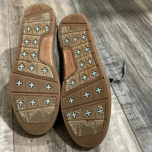 TOMS Gray Plaid Lace Up Flat Booties thumbnail 7