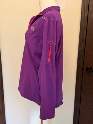The North Face pullover purple quarter zip fleece jacket thumbnail 7