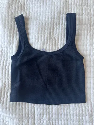 Athletic cropped tank top black Size M thumbnail 2