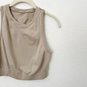 [Alphalete] Tan Linen Seamless Stratus Crop Tank Top Crew Neck Workout Size XL thumbnail 6