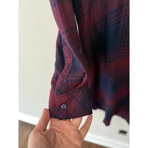 Rails Long Sleeve Plaid Button Front Shirt Dress in Red and Black SZ S 1991 thumbnail 7
