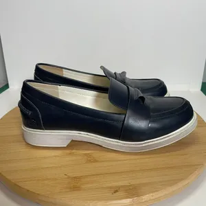 Tory Burch Sport Women 6 Navy Blue Leather Loafer Golf Tee Pocket Preppy thumbnail 6