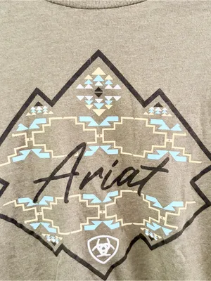 Ariat Olive Short Sleeve Tee with Southwestern Geometric Logo thumbnail 2