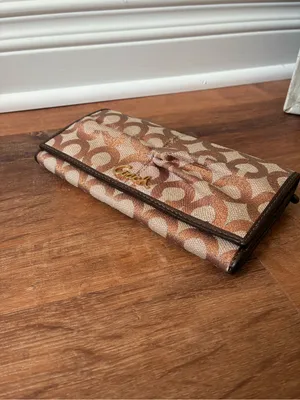 Coach Signature Jacquard Ruched Long Wallet, Glitter Monogram Print, Y2K thumbnail 10