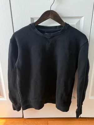 Quince Organic Cotton Heavyweight Crewneck Sweatshirt in Black thumbnail 2