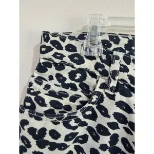 Zara Leopard Print Wide Leg Jeans High Rise Animal Print Denim Size 8 US 40 EUR thumbnail 5