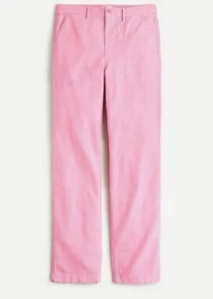J. Crew Sz 4 Garment Dyed Foundry Pants Straight Leg Cotton Pink AP392 Woman's‎ thumbnail 1