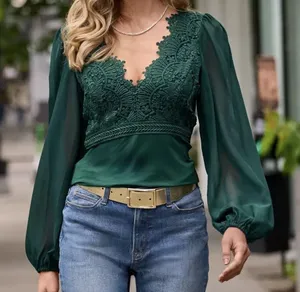 Boston Proper Scallop Lace Long Sleeve Top Fairy Holiday Peasant thumbnail 1
