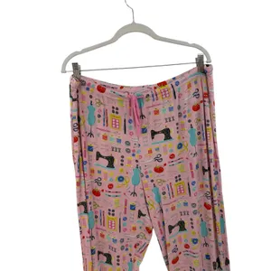 Nick & Nora Sewing Seamstress Novelty Print Modal Pajama Set Pink Size XL thumbnail 12
