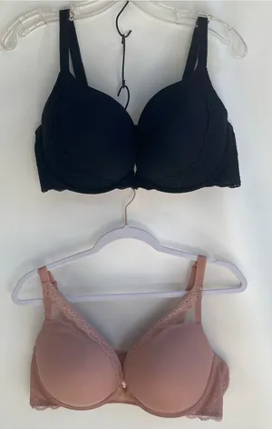 Torrid Curves bras set of 2 black and mauve lace padded push up full figure 42 D thumbnail 1