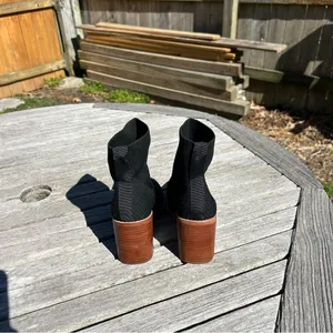 Steven by Steve Madden Nara Stacked Heel Sock Bootie in‎ Black Size 5.5 thumbnail 5
