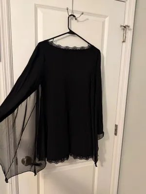 Trickz N’ Treatz Black Lace Bat Wing Dress, Sz XL thumbnail 2