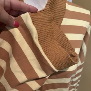 Maeve Anthropologie Cotton Boxy Oversize V-Neck Top‎ Sz S Stripe Butter Yellow thumbnail 5
