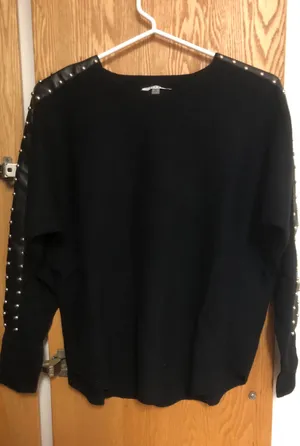 Sioni Black Studded Shirt Size M thumbnail 1
