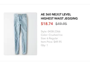 American Eagle 360 Next Level Highest Waist Jegging thumbnail 7