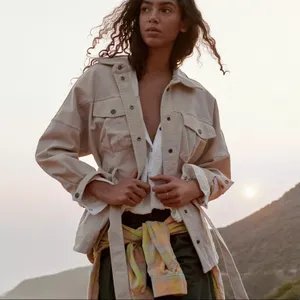 NWT Free People‎ Clyde Shirt Jacket Mineral Large thumbnail 5