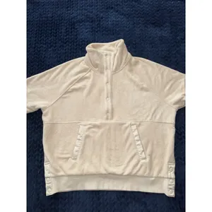 Athleta Women's Recover Cozy Snap Front‎ Sweatshirt Chantilly Cream Sz XL thumbnail 3