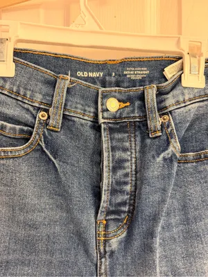 Old Navy Extra High Rise Sky-Hi Straight Jeans Size: 2 thumbnail 2