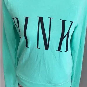 Pink Victoria’s Secret teal hoodie thumbnail 4