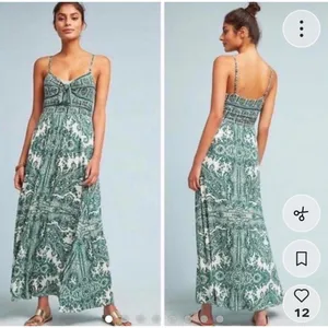 Moulinette Soeurs Green Paisley Tie Front Maxi Dress Brisbane Size M thumbnail 2