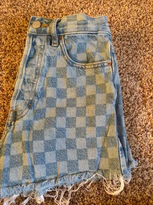 PacSun Denim Shorts Checkered Women’s 24 Ultra High-Rise Vintage 90s thumbnail 3