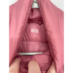 UNIQLO‎ Women Puffer Jacket Pink Lightweight Down Filled Full Zip Hooded Size M thumbnail 5