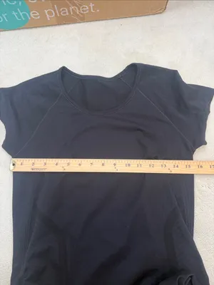 Athleta Speedlight Athletic Seamless Black Tee T-shirt Short Sleeve Ruched M thumbnail 7