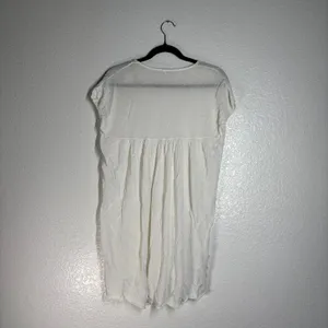 Free People S Deep, V-neck cap sleeve beach cover-up Sheer Knit Tunic Top white thumbnail 6