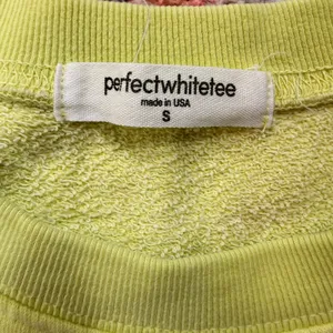 Perfectwhitetee Lime Yellow Cotton French Terry Crewneck Sweatshirt Small USA thumbnail 7