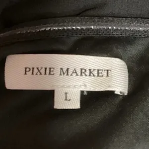Pixie Market Women's Solid Ruched Black Strapless Flared Long Maxi Dress Size L Size L thumbnail 7