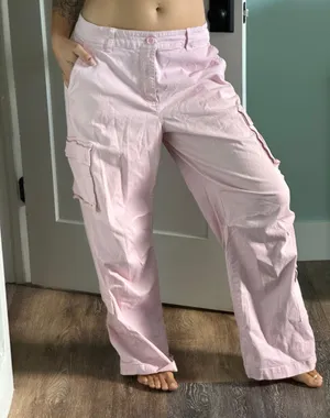 Pink Cargo Pants Size Large thumbnail 1