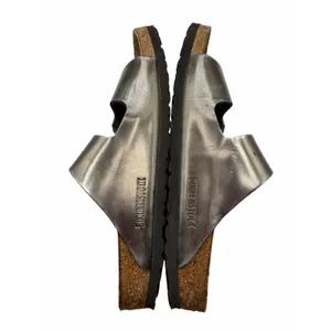 Birkenstock Arizona Metallic Anthracite Leather Double Strap Sandals EU 40 US 9 thumbnail 4
