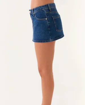 PEPPERMAYO dark blue denim jean mini skirt thumbnail 3