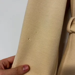 Jaeger London Vintage 100% Wool Trench Coat Cream Made in Great Britain Size 12 thumbnail 6