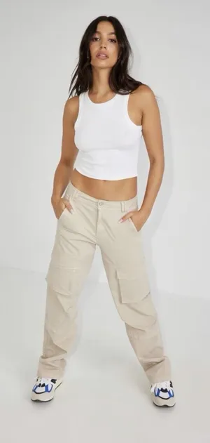 Garage Remi Straight Utility Outdoor Cargo Pants NWT Tan Beige Khaki Size 7 thumbnail 1