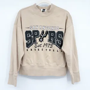 QORE Womens Western Tan San Antonio Spurs Streetwear Mock Neck Sweatshirt‎ S/M thumbnail 1